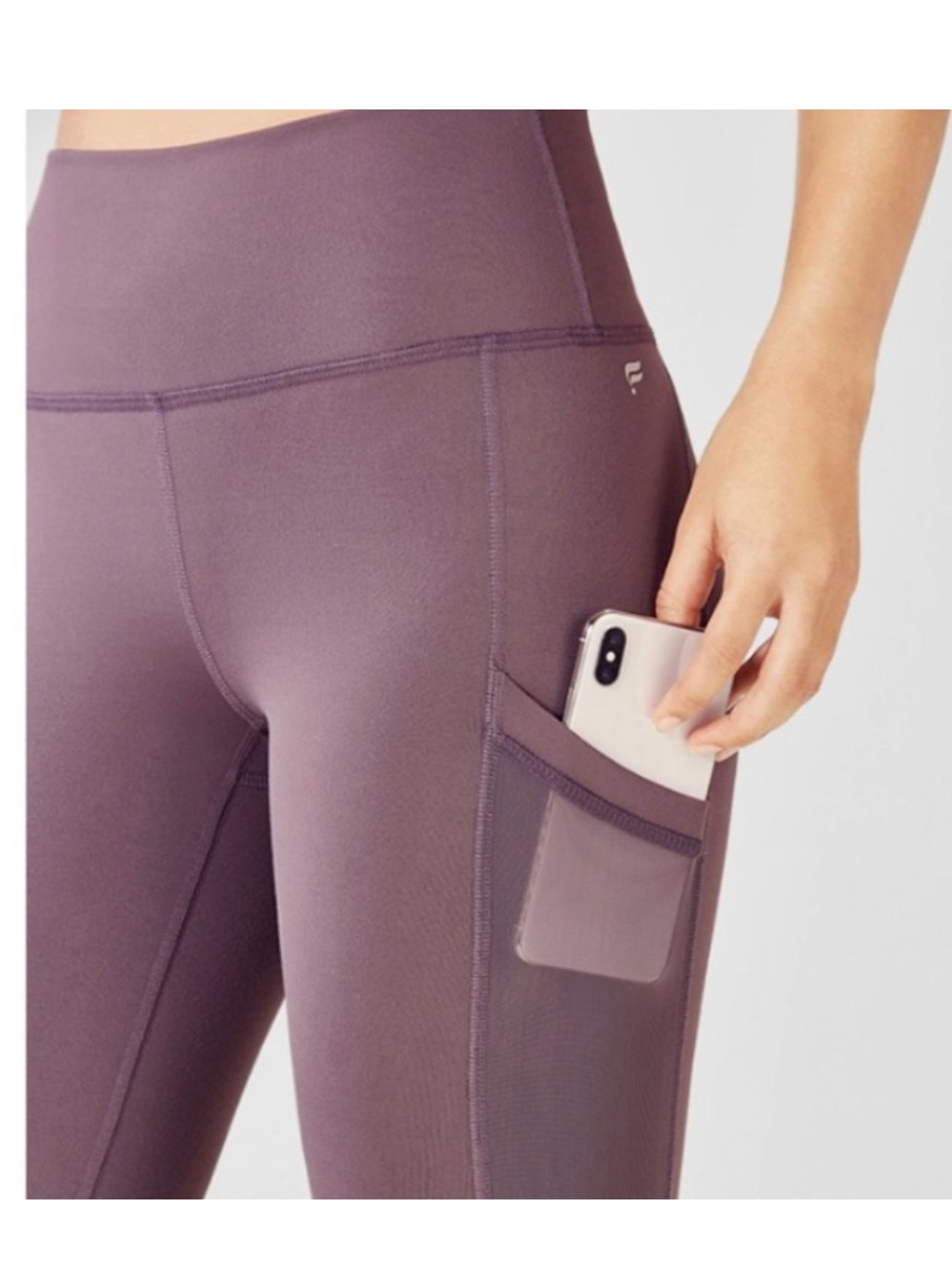 Fabletics Dark Mauve High-Waist 7/8 Leggings with Side Pocket - Picture 3 of 6